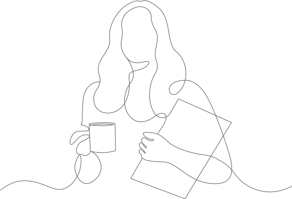 ノートに書く女性のイラスト